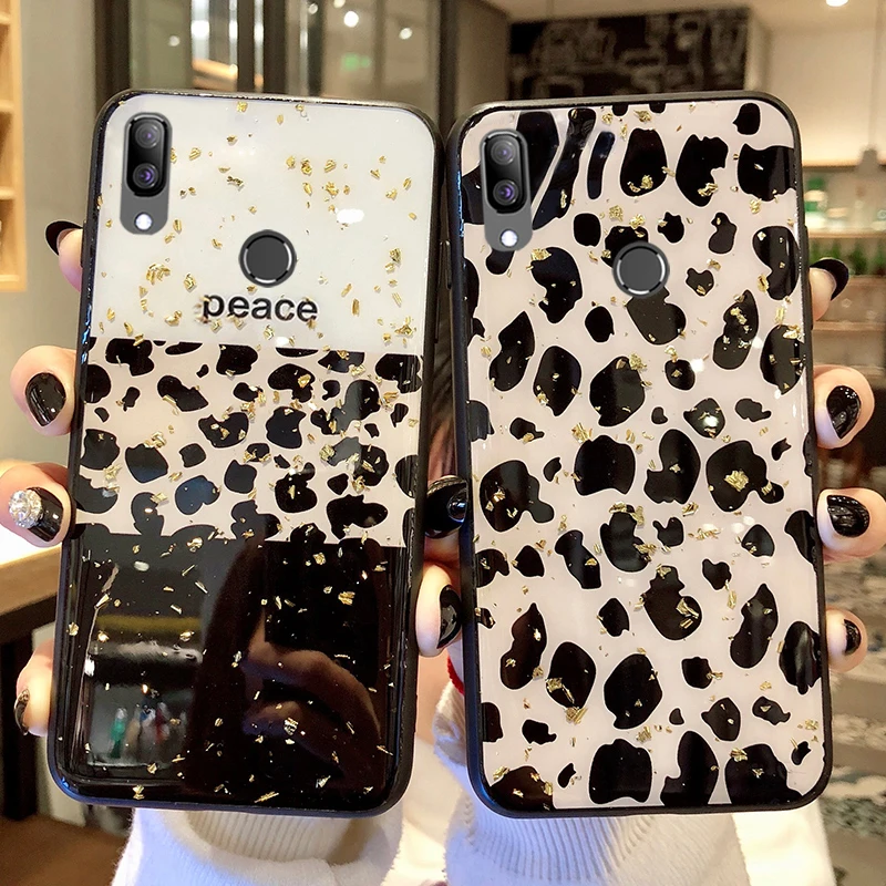 

TRISEOLY For Huawei Y9 2019 Case Y9 2019 Cover Gold Foil Leopard Soft TPU Cover For Huawei Y9 2019 Y92019 Enjoy 9 Plus Case 6.5"