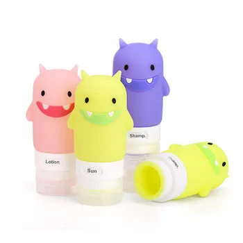 

Color 2OZ Squeezable Travel Bottles Silicone Travel Container for Shampoo Conditioner Monster Shape 100pcs/lot P172
