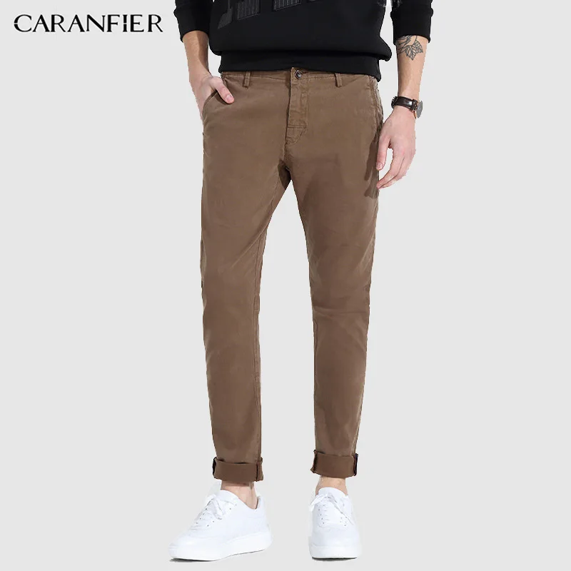 

CARANFIER 2017 Fashion Mens Casual Pants Noniron Cotton Formal Dress Pants Male Regular Fit Luxury Business Trousers for Men