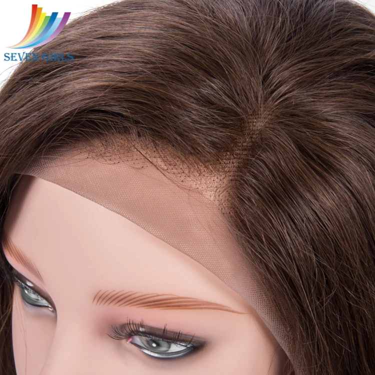 Sevengirls Glueless#6 прямые кружевные передние человеческие волосы парики перуанские девственные человеческие волосы предварительно выщипанные швейцарские кружевные парики
