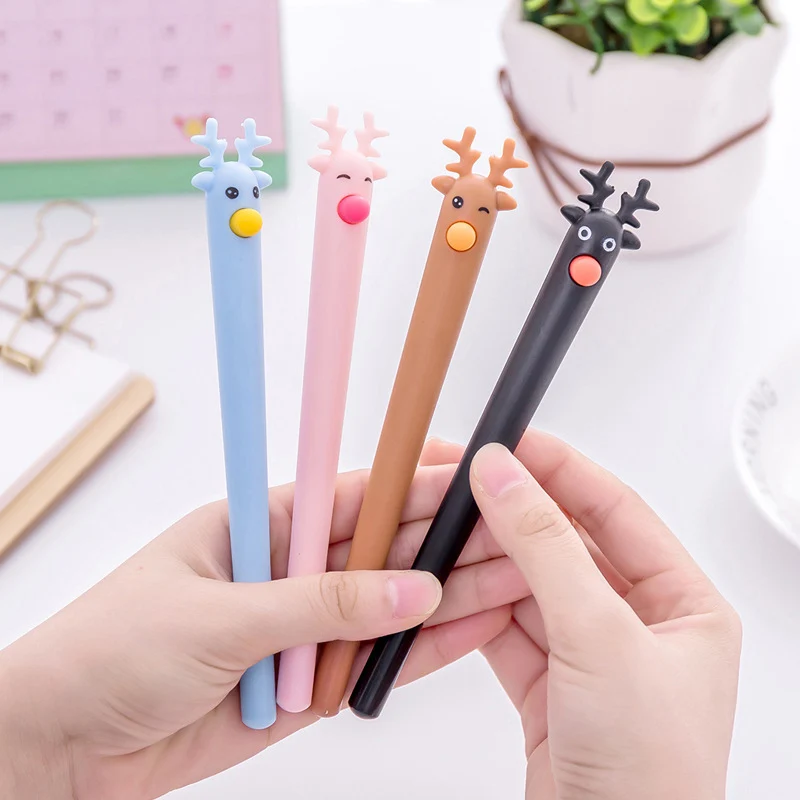 

1PC Kawaii Deer Gel Pens Cute Candy Color Gel Pens Novely Gel Pens For Kids Gifts School Office Supplies Stationery