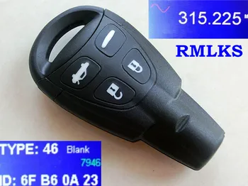 

RMLKS Remote Key Fob Control Keyless Entry 315MHz PCF7946AT Chip For Saab 93 95 9-3 LTQSAAM433TX