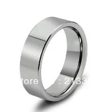 Купить ювелирные украшения по низкой цене США Бразилия Россия 8 мм мужское серебряное высокое полированное кольцо с вольфрамовым обручальным кольцом
