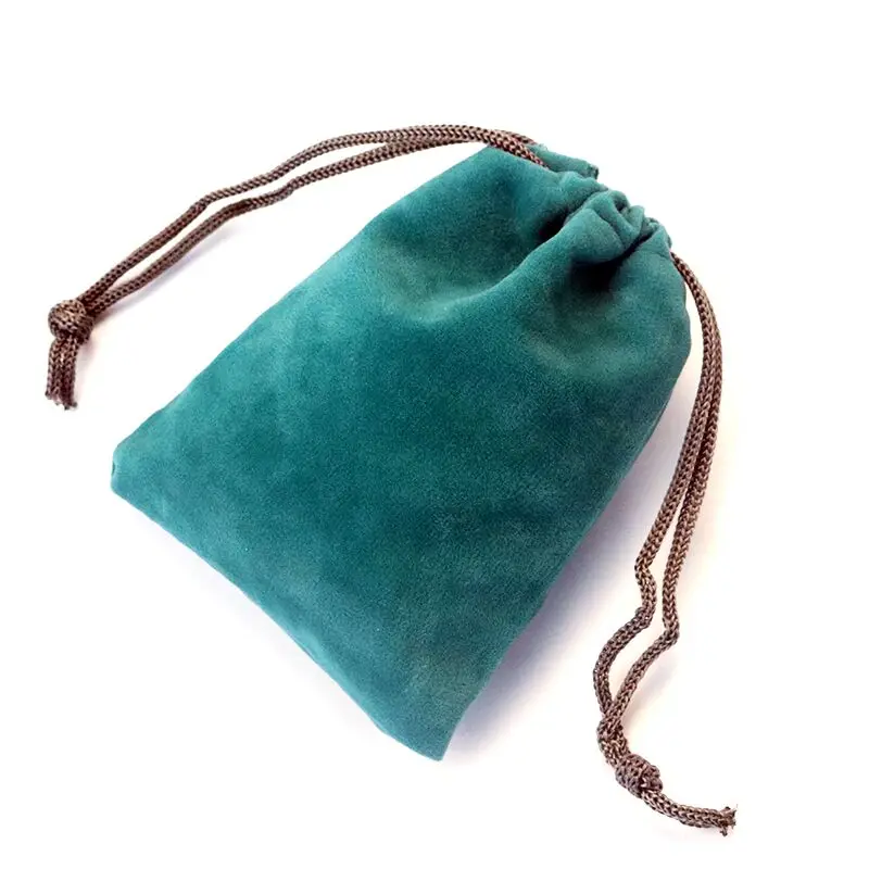 5pcs/lot Lake Blue Velvet Gift Bag 9x11cm Small Drawstring Pouch Package Bag Christmas Party ...