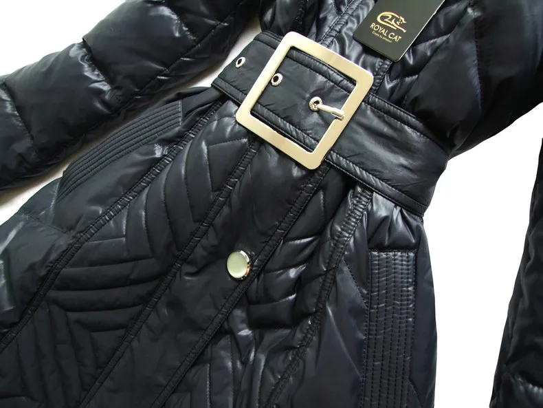 Winter Women Jackets Long Padded White Down Coat Parkas Adjustable Waist Winter Coats Hooded Luxury Fur Collar Jacket Thick Parka CH729 (10)