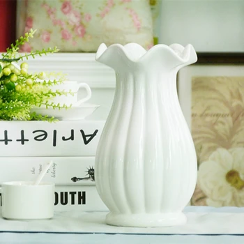 

White color modern style 1 Piece Ceramic Flower Holder Lovely Jardiniere Home Decoration Ceramic Vase