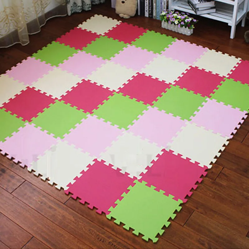 Meitoku Детские EVA пены игровой коврик-пазл для детей/Блокировка упражнений плитки напольный ковер, каждый 32X32 см, 18 или 24 шт в сумке - Цвет: HFCLB