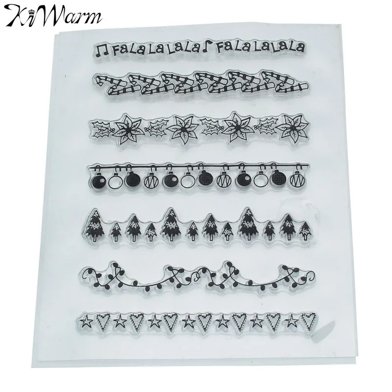 

KiWarm Christmas Music Notes Balloon Clear Stamp Scrapbook DIY Photo Cards Account Rubber Stamp Transparent Stamp Decorative