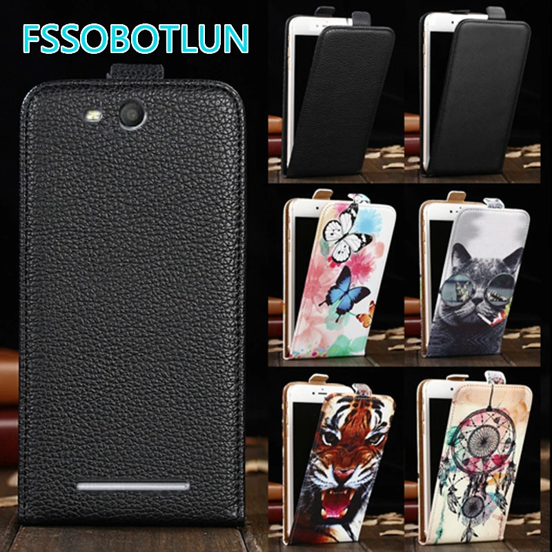 

Factory direct! For Micromax Canvas Juice 2 Q392 Case Cartoon Painting vertical phone bag flip up and down PU Leather Cover