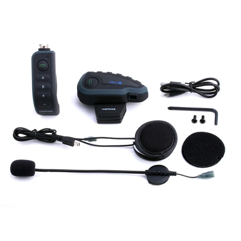 2 шт. V8 BT домофон гарнитура шлем мотоцикл 5 Rider Bluetooth коммуникационная система рация NFC пульт дистанционного управления
