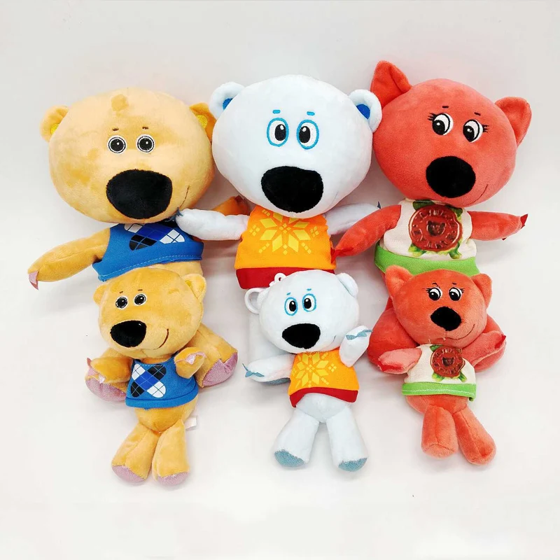 3pcs/Lot Russian Cartoon Plush Toy Bear Keychain For Children Birthday Gifts Anime Mimi Mishki Stuffed Doll 15cm