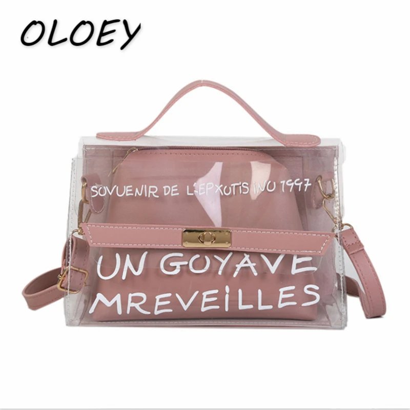 

2pcs/Lot New Women Fashion PVC Jelly Crossbody Bag Girs Style Holographic Transparent Casual Tote Bag Plastic Beach Handbag!