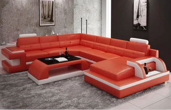 

Promotion Modern sofa set Real Leather Sofa Couch, Low Frame Design