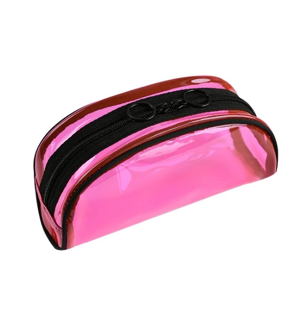 Водонепроницаемая Прозрачная ПВХ сумка для ванной, женский косметический чехол, органайзер на молнии для путешествий, Женская дорожная сумка, косметичка H098 - Цвет: C-pink