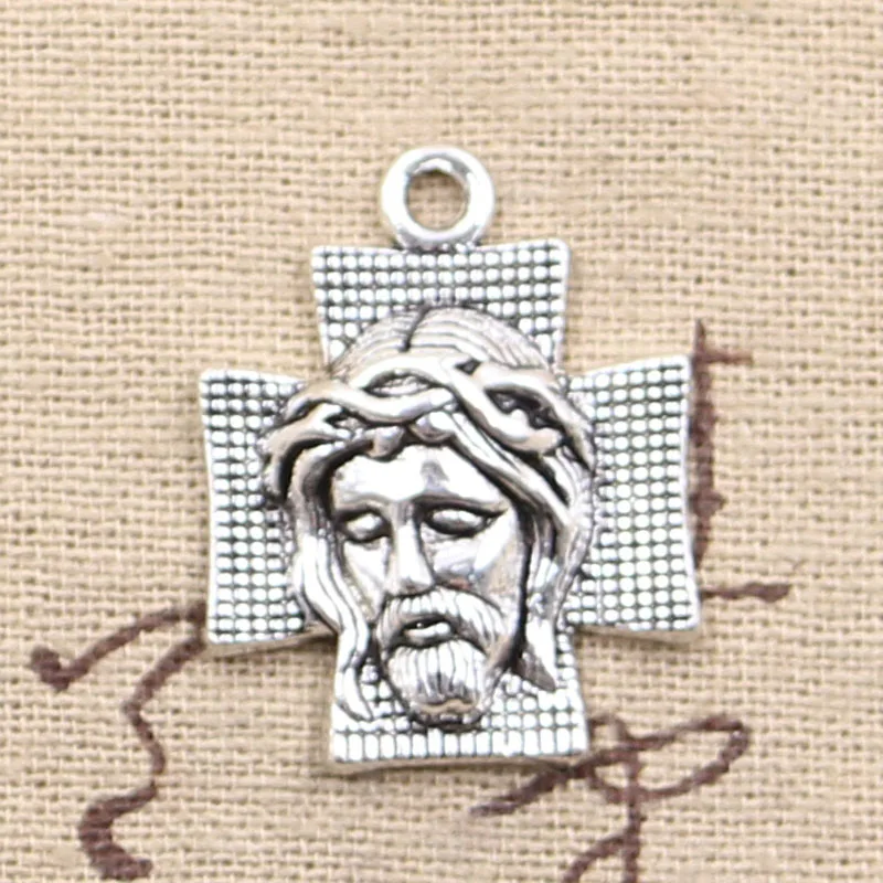 

10pcs Charms cross jesus 28x22mm Antique Silver Plated Pendants Making DIY Handmade Tibetan Silver Jewelry