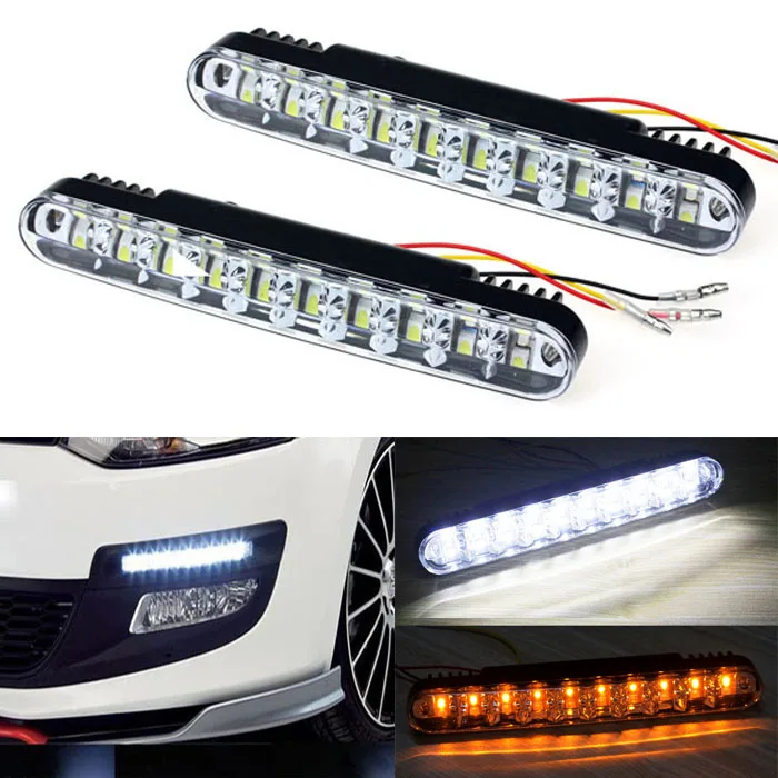 

Car Styling 2x 30 LED Car Daytime Running Light DRL Daylight Lamp with Turn reversing lights Turn Fog Light Led Accessories