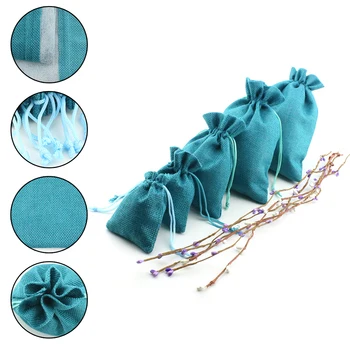 

50pcs Vintage Natural Burlap Hessia Gift Candy Bags Wedding Party Favor Pouch Birthday Supplies Drawstrings Jute Gift Bags