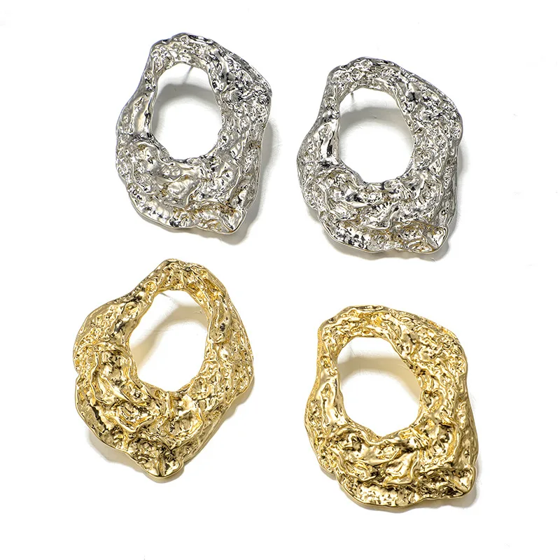Boho Geometric Irregular Alloy Ear Stud Earring brincos Punk Ethnic Tribal Abstract Silver Gold Color Metal Earring Shellhard