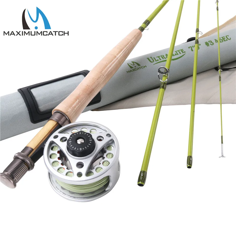 

Maximumcatch 1/2/3WT 6/6.6/7/7.6FT Fly Rod Combo Medium-Fast Fly Fishing Rod &Fly Reel With Line Fly Fishing Outfit