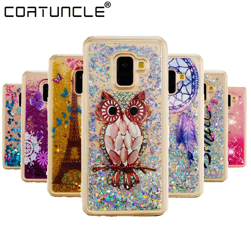 

For Fundas Samsung A8 2018 Case Silicone Liquid Glitter Soft TPU Phone Cases For Coque Samsung Galaxy A8 Plus 2018 Case Cover