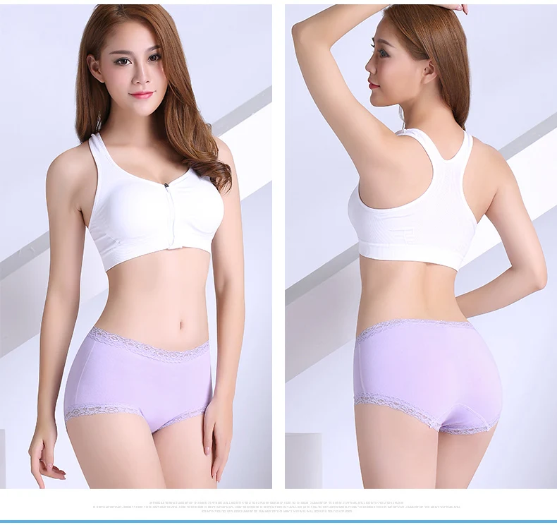 4pcs Plus Size XXL Women Confort Cotton Underwear Seamless Sexy Lace Panties Briefs for Women Underpants Lingerie Knickers 10