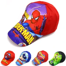 Novo bebê menino chapéus spiderman dos desenhos animados bordado menina outono algodão bonés de beisebol crianças superman hip hop malha snapback hat(China)