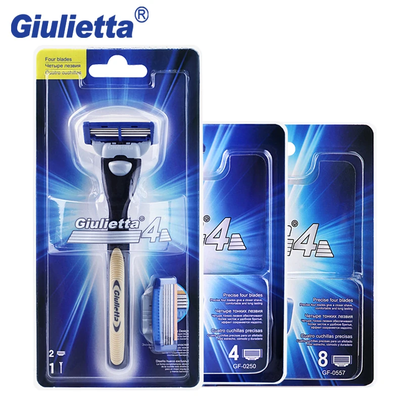 Giulietta Новый 4 Слои лезвия Для Мужчин's сменные для бритвы 1 ручка 14