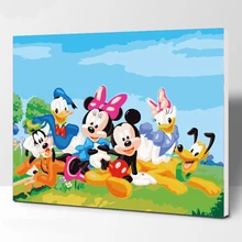 Картина Микки Губка Боб DIY живопись по номерам современное настенное Искусство Ручная роспись живопись маслом на холсте для домашнего декора