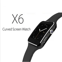 2016 neue Bluetooth Smart Uhr X6 + Gebogene Bildschirm Smartwatch Für IOS Android Mit Kamera Unterstützung SIM TF Karte Reloj Inteligente
