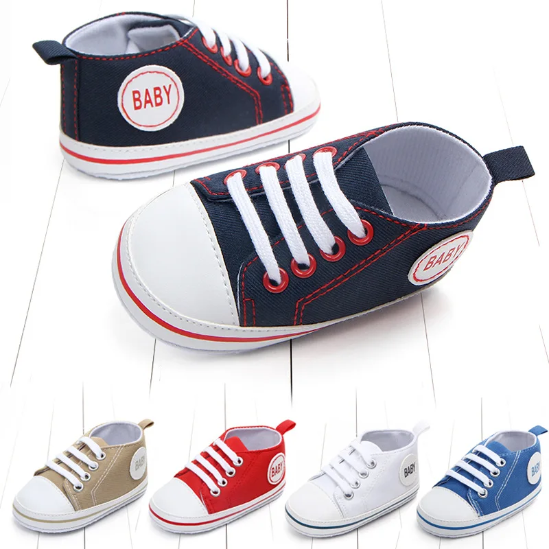 

2019 New canvas baby sports shoes newborn baby boys and girls first walking shoes infant toddler soft bottom non-slip baby shoes