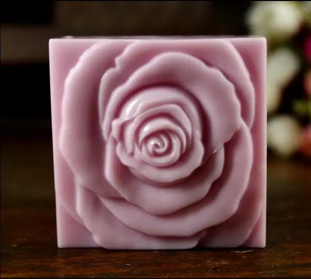 Download Rose flowers design square shaped soap silicone mold 3D Soap mould Craft Molds DIY Handmade soap ...