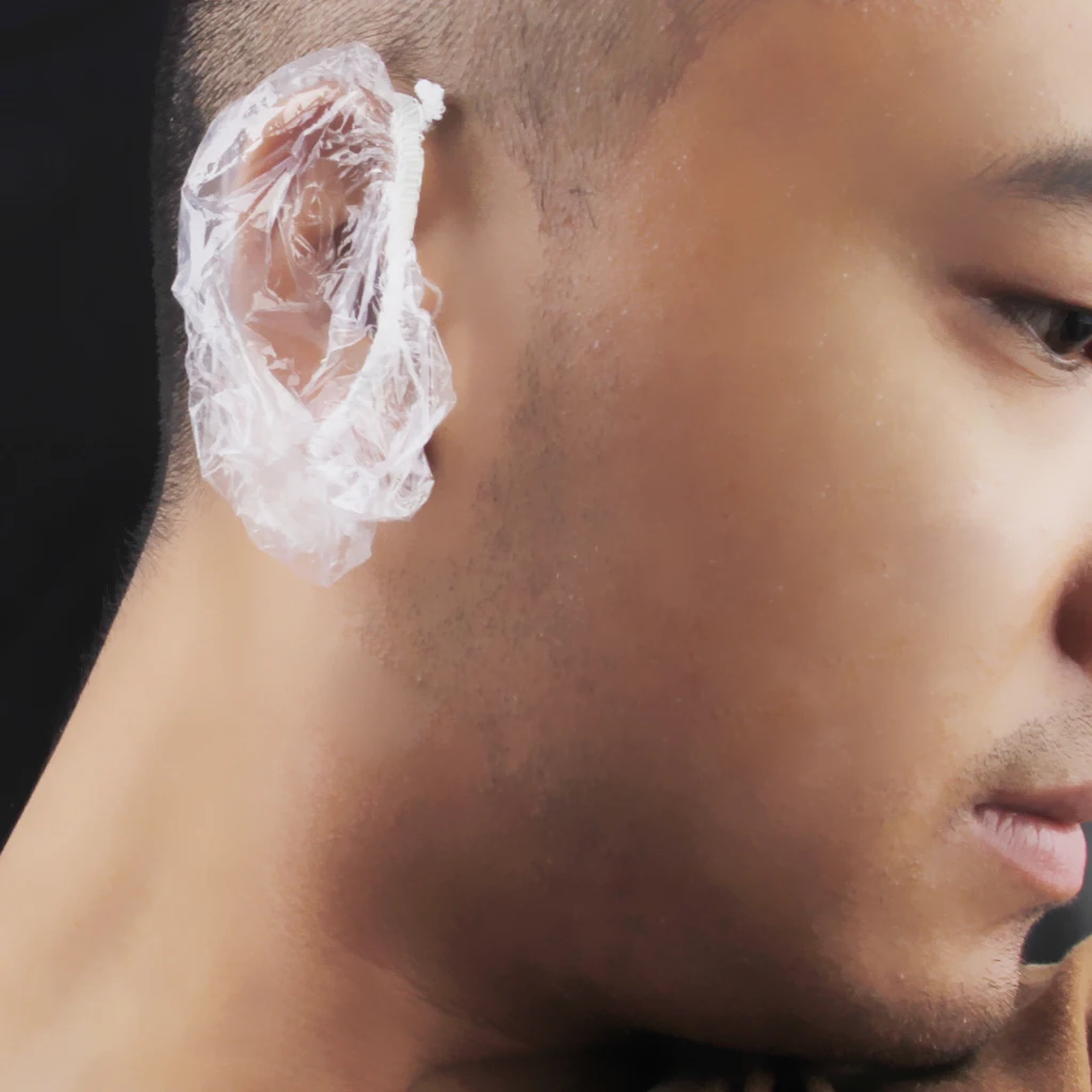 Pack of 100 Disposable Earmuffs Transparent Hair Coloring Washing Ear Protector Waterproof Shower Ear Shields