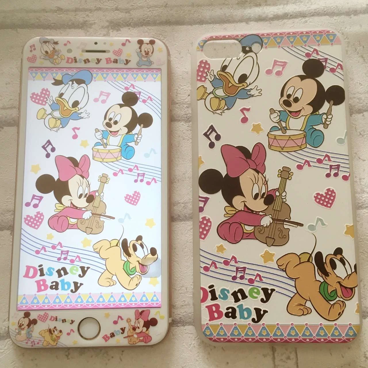 

Cartoon Mouse TPU+PC Hard Cute Phone Case For iphone 7 8 6 6s Plus + 9H 3D Tempered Glass Screen protector Film Protective Glass