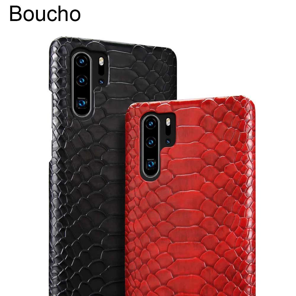 Кожаный чехол для телефона из змеиной кожи Boucho Huawei P30 P20 lite Pro mate 20 RS P30lite P20pro P20lite