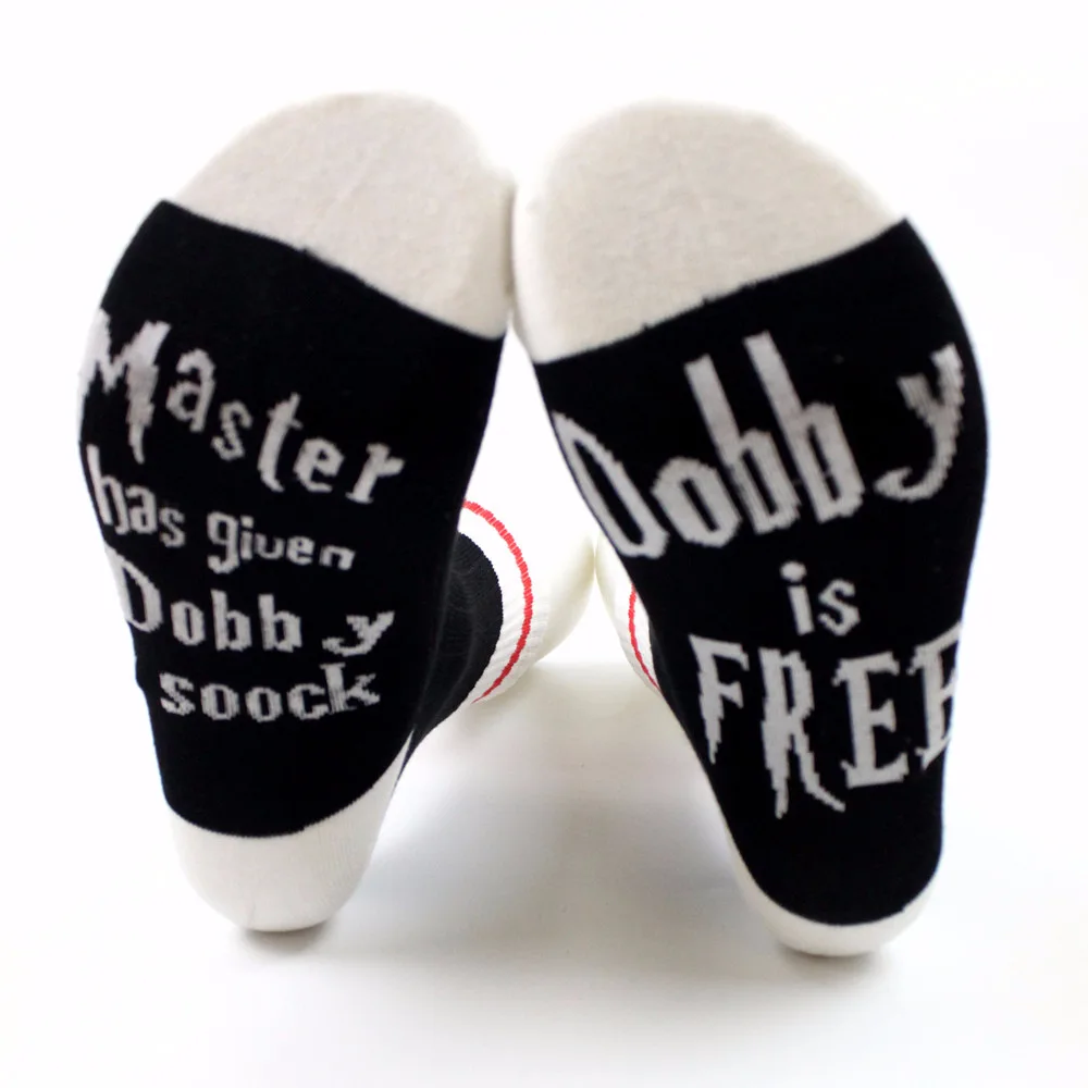 

1 Pair Master Has Given Dobby a Socks Summer Spring Style of Women Funny Unisex for Cotton Casual Cotton Letters Socks Man Meias