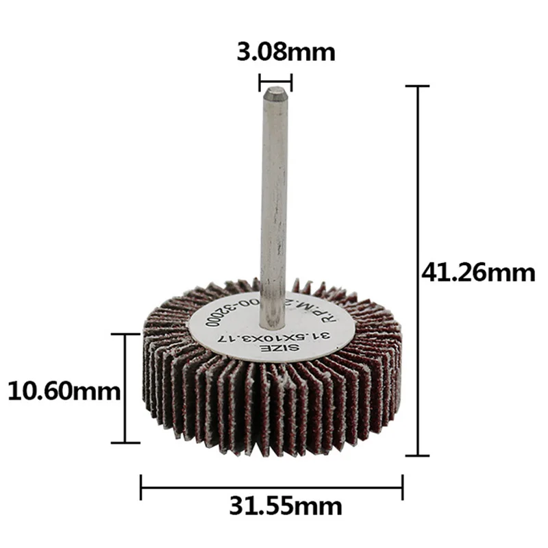 5 шт. 3 мм хвостовик крыльчатка шлифовальная наждачная бумага лоскут колесо головка роторная Мини дрель Полировальный Инструмент