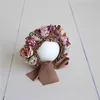 Vintage Newborn Flower Bonnet Baby Girl Floral  Hat Photography Props Newborn Flower Hat Photo Prop 5
