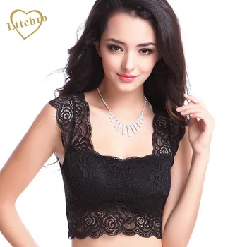 

Women Sexy Lace Padded Bra Bustier Bralette Blouse Vest Crop Top Tank Tops Cami Wire Free Comfortable Bra Romovable