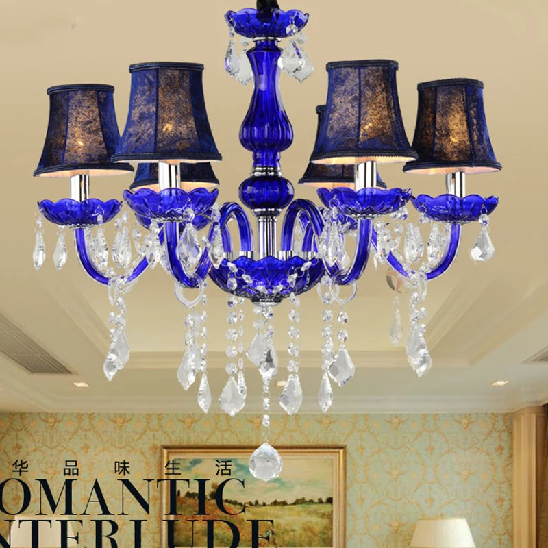 Buy French romantic crystal chandeliers lamp ceramic