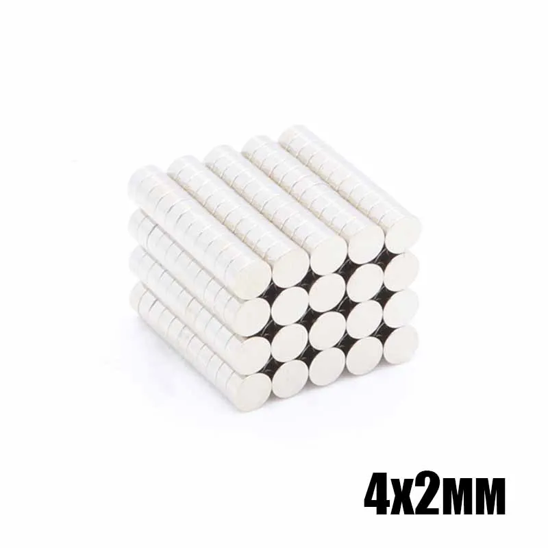 Неодимовый магнит 4x2 500 шт. 4 мм x 2 N35 NdFeB постоянный маленький круглый супер мощный