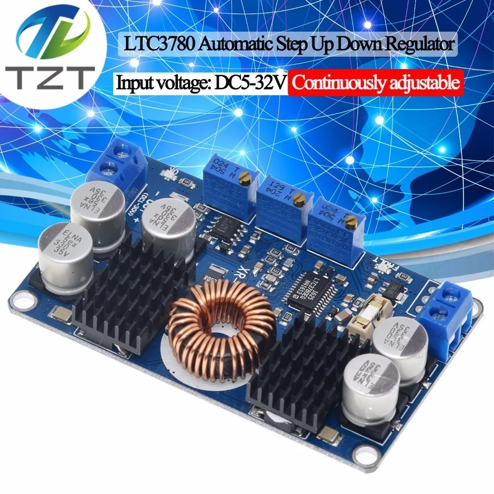

TZT LTC3780 DC-DC 5-32V to 1V-30V 10A Automatic Step Up Down Regulator Charging Module Power supply module