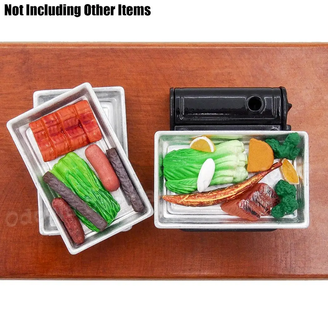 Odoria 1:12 Miniature 5PCS Toaster Oven Pan Tray Ovenware Dollhouse Kitchen Accessories - Image 5