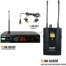 OKMIC 003UT передатчик 5202R Lavalier ресивер беспроводное устройство в ухо монитор системы стерео Настоящее разнообразие приемник