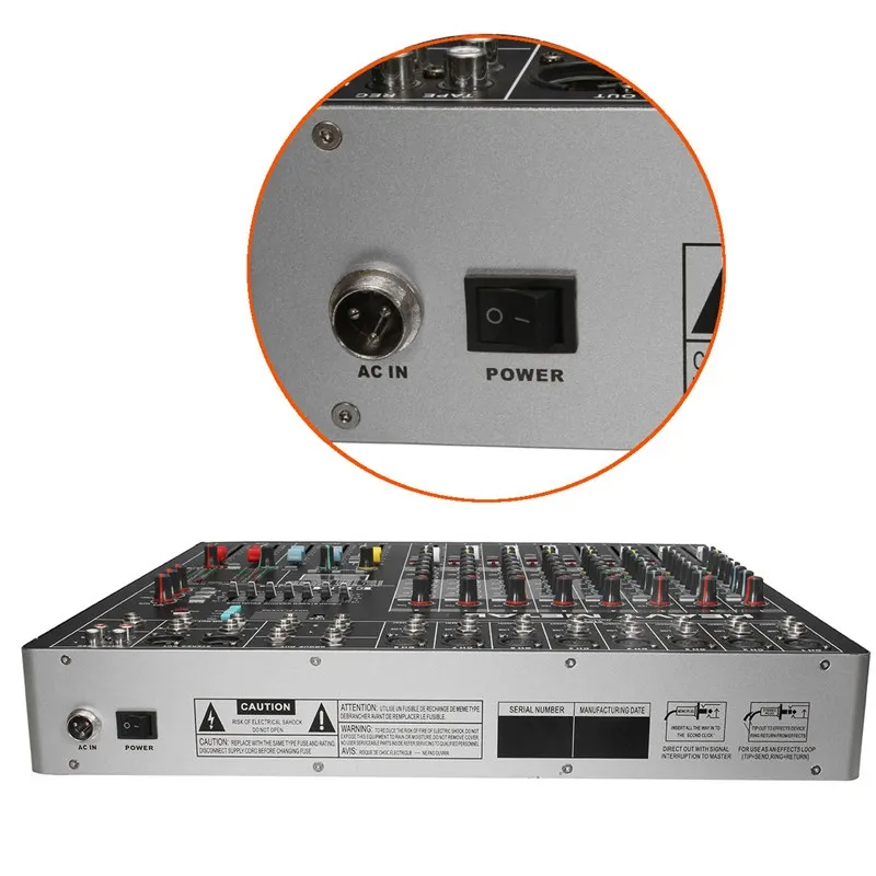 ELM Профессиональное аудио DJ микшерный пульт 8 каналов DJ аудио караоке звук микшер с USB DSP цифровые эффекты процессоры
