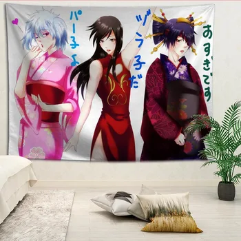 

Custom Gin Tama Printed Tapestries Beach Towel Yoga Mat Blanket Wall decoration Boho Decor Tapestry More Size