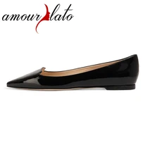 Amourplato/женские туфли на плоской подошве с острым носком; Балетки без застежки с закрытым носком; балетки; Разноцветные; большие размеры US5-13