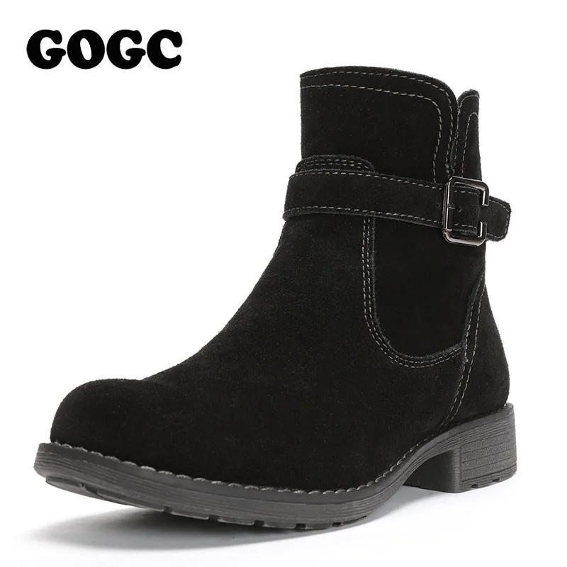 GOGC/Женская обувь из 100% натуральной кожи Женские ботильоны для женщин зимние