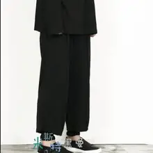 27-42 корейский Trend парикмахера Модные свободные штаны Повседневная Ретро прямо 9 штанов большие размеры певица костюмы