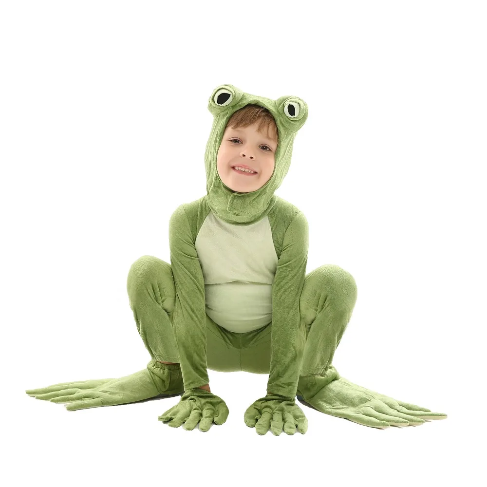 Kids Animals Frog Pajamas Clever Blue Frog Costume Jumpsuit Child Halloween Children's Day Gift Age of 3-7 Kids Animals Frog Pajamas Clever Blue Frog Costume Jumpsuit Child Halloween Children's Day Gift Age of 3-7