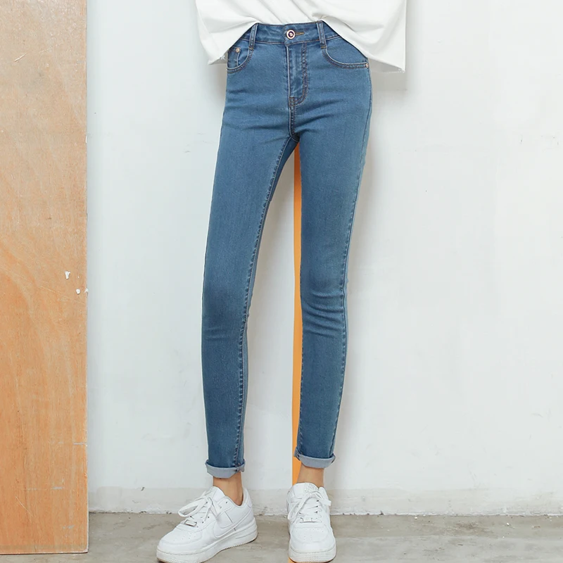Spring and autumn slim elastic skinny jeans for female ankle length